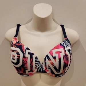 Pink Floral Wear Everywhere Push Up Bra with Bold Lettering